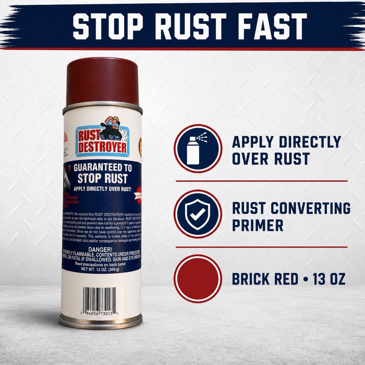 Advanced Protective Products Rust Destroyer Oil Base Red Primer Spray, 13-Oun…