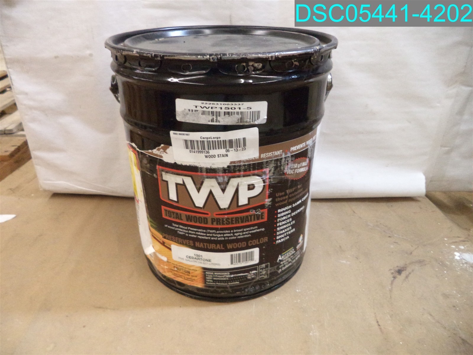TWP 1501 Cedartone Low Voc Preservative Stain 5gal 744575150110