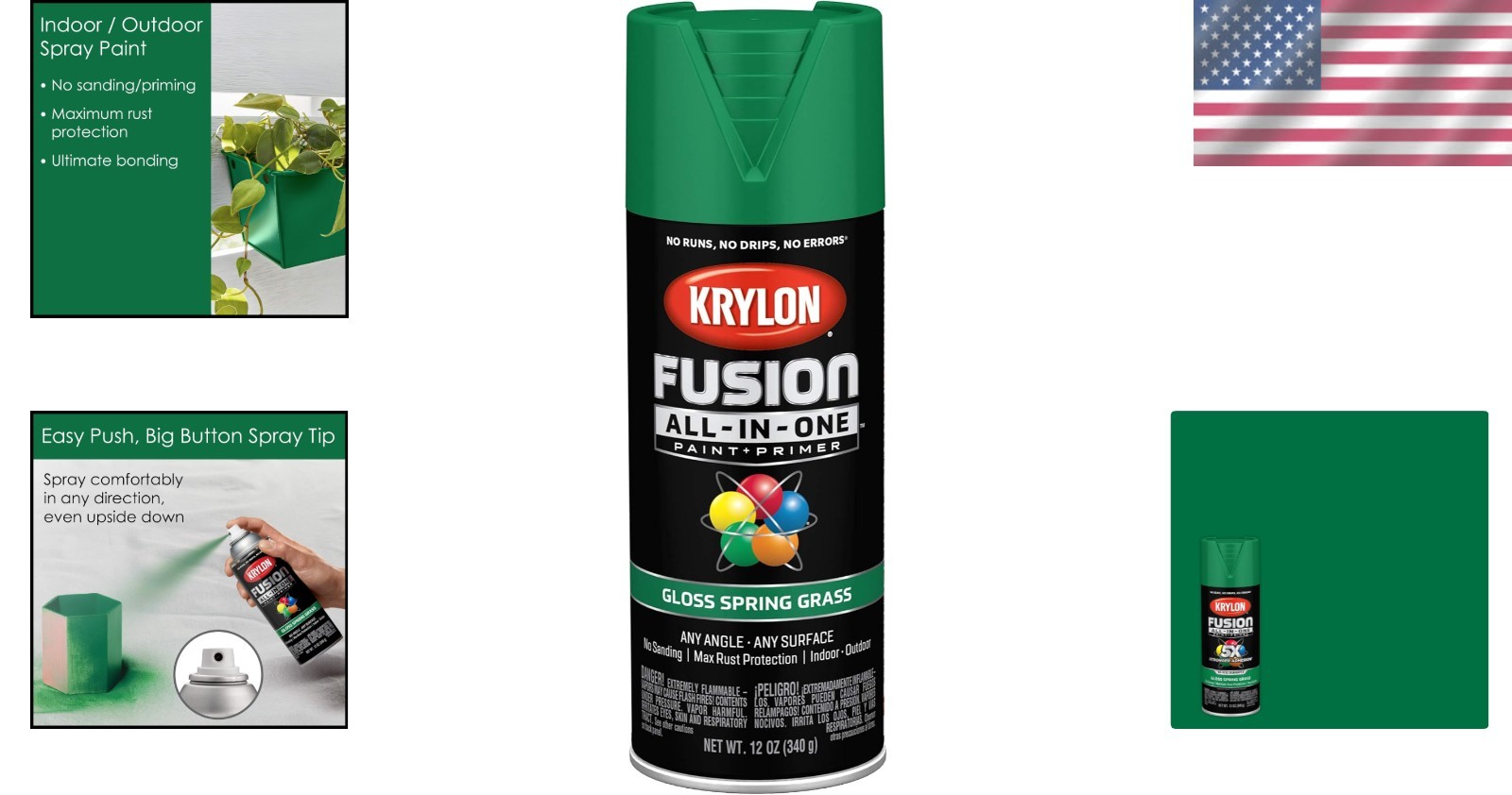 Spring Grass Adhesive Spray Paint 12 oz – Indoor/Outdoor Rust Resistant Finish