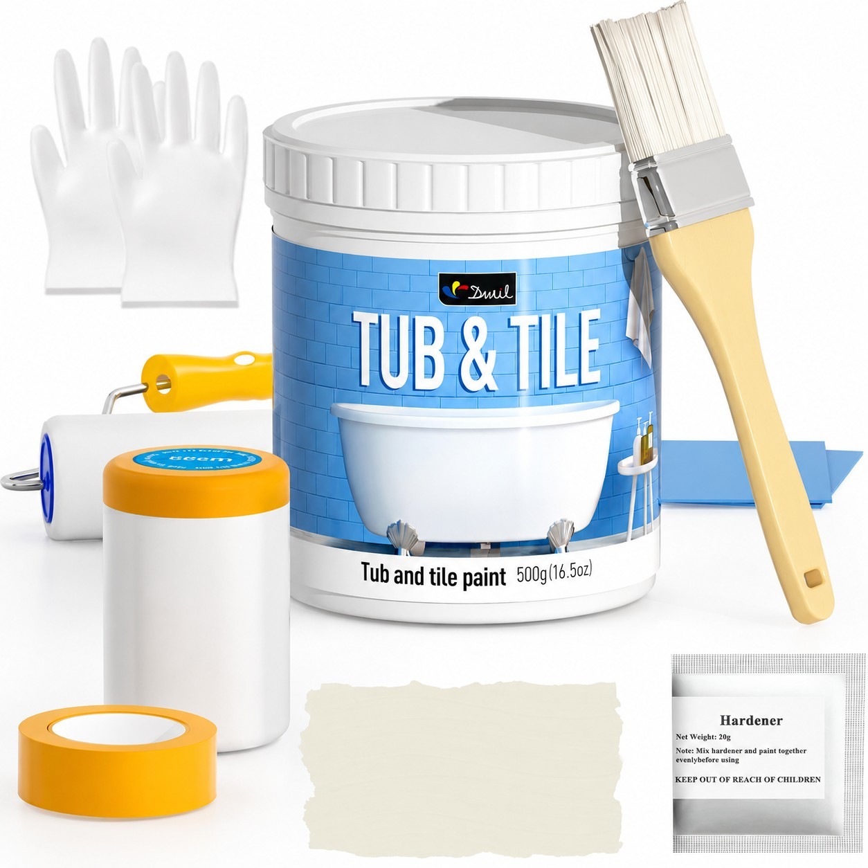 DWIL Tub and Tile Refinishing Kit with Tools – Vanilla White 1 kg (33oz)