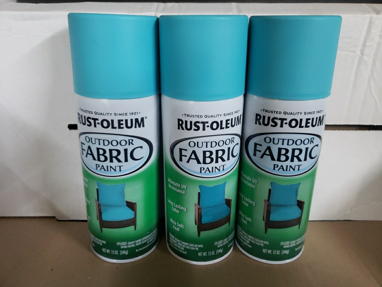 Rust-Oleum 358842 Outdoor Fabric Paint “TURQUOISE”, 12oz (3 Pack)