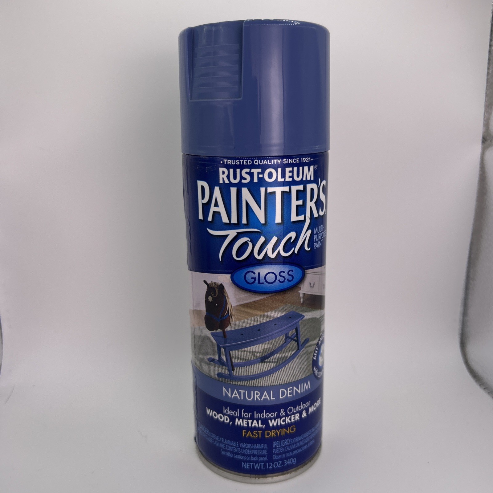 Vtg Rust Oleum Painters Touch Spray Paint Natural Denim Gloss 12 oz Discontinued