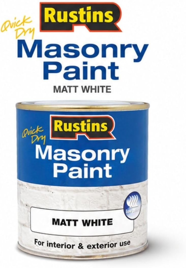 Rustin’s Quick Dry Matte White Masonry Paint 500ml – Effortless Application