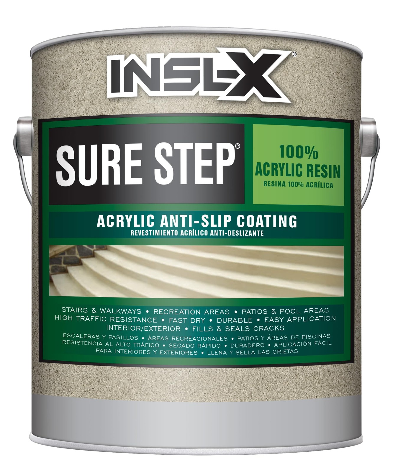 INSL-X Sure Step Acrylic Anti-Slip Paint, Saddle Brown, 1 Gallon (Pack of 1)