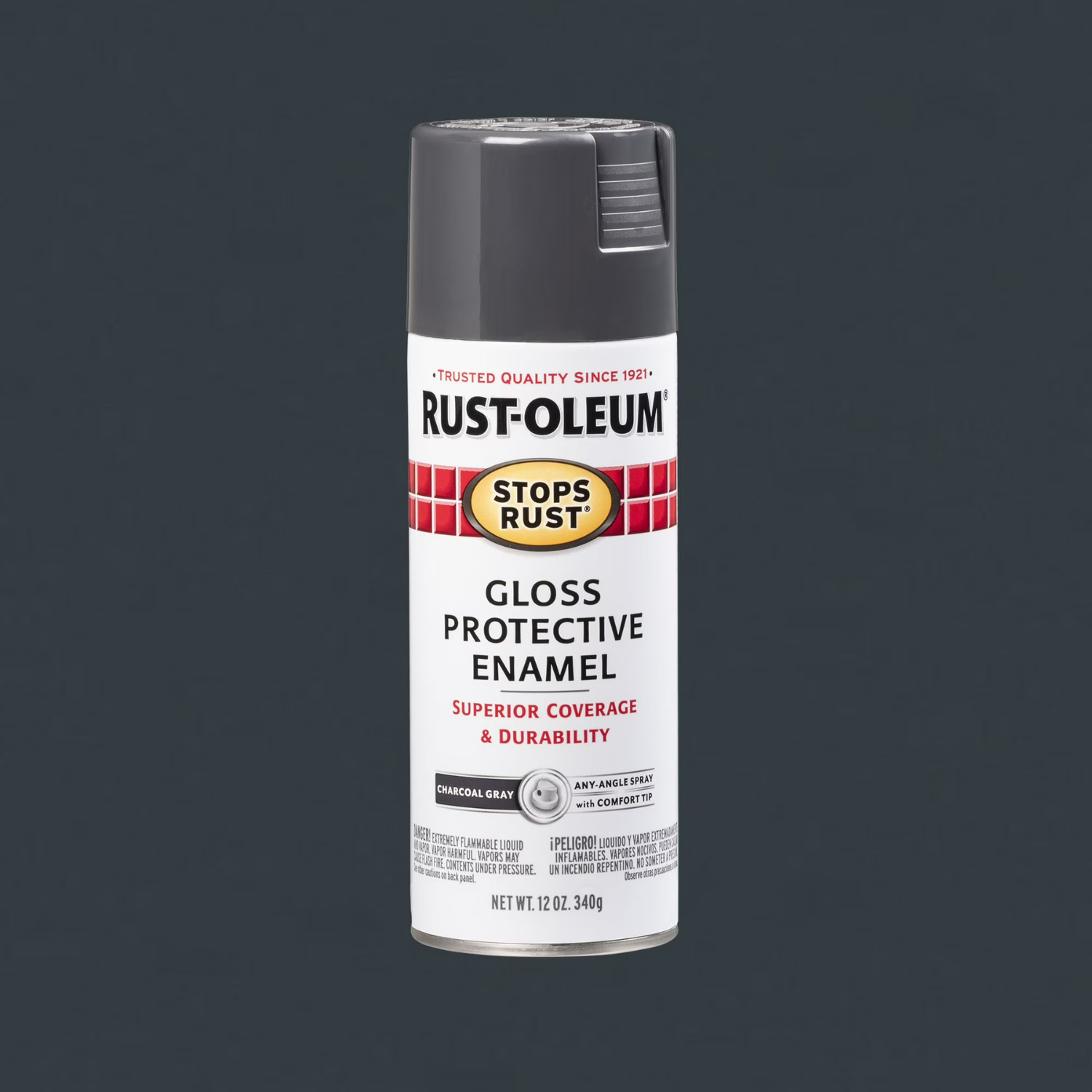 Rust-Oleum Stops Rust Gloss Spray Paint Charcoal Gray 12 oz 6 Pack