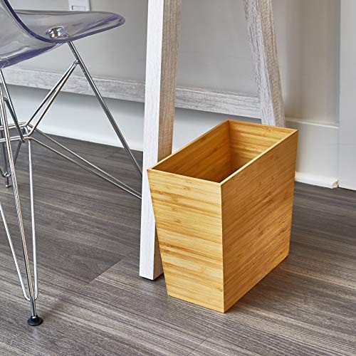 Rectangular Bamboo Waste Basket, The Formbu Collection – 10.5″ x Pack of 1