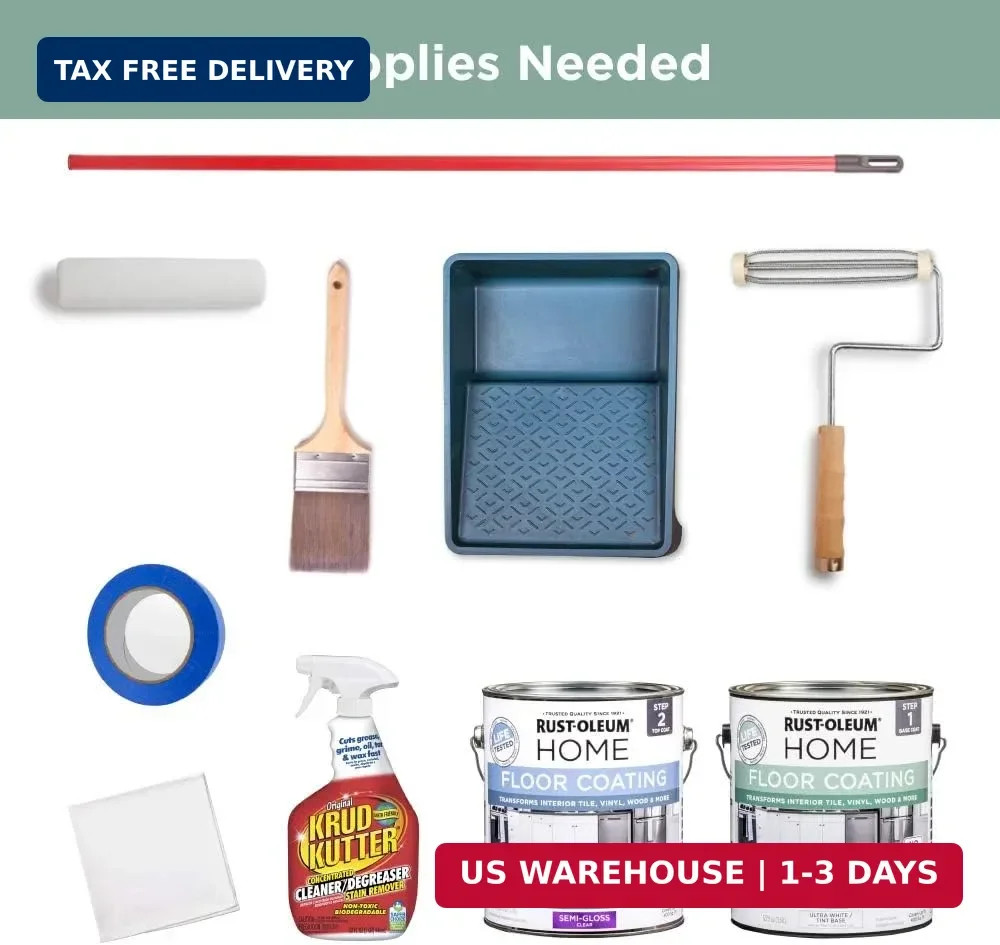 Rust-Oleum 367600 Home Interior Floor Coating Kit, Semi-Gloss Aged Gray