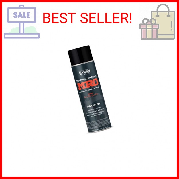 SEYMOUR 620-1415 Industrial MRO High Solids Spray Paint, Gloss Black , 16 Ounce