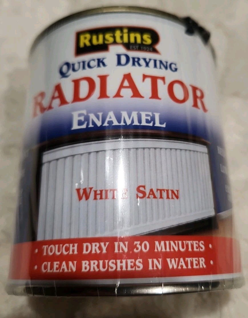 Rustins – Quick Dry Radiator Enamel Paint Satin White 250ml