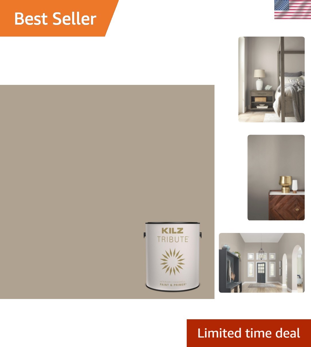 Durable Washable Eggshell Paint & Primer – TRIBUTE Interior, Antiquity, 1 Gallon