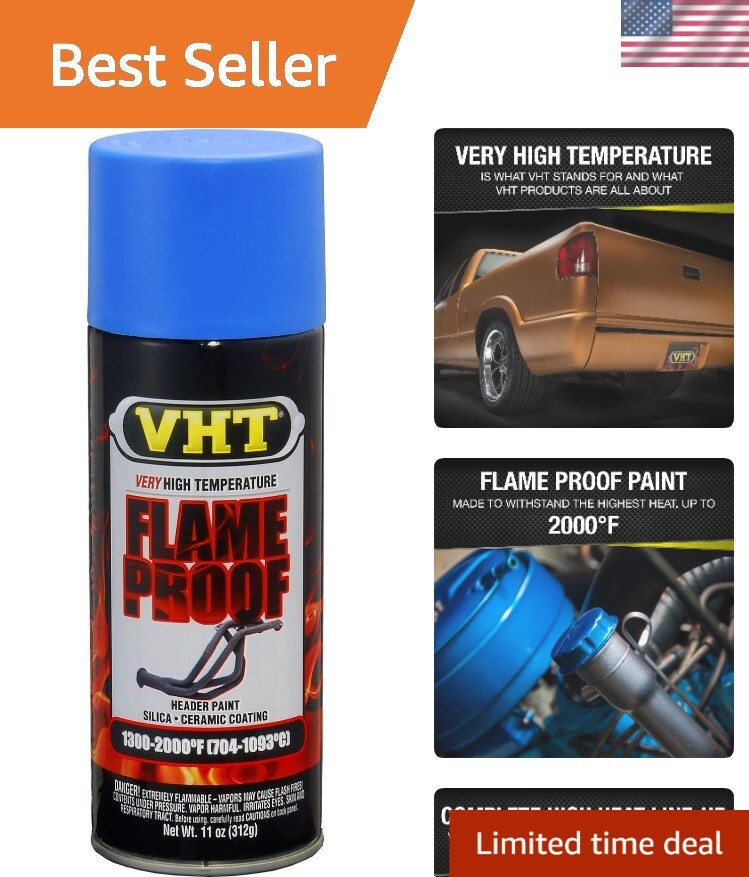 Matte Blue Flame Resistant Spray for Automotive Exhaust – 11oz Silicone Coating