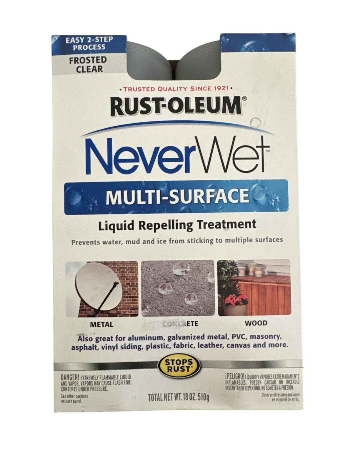 Rust-Oleum Never Wet Multi-Surface Liquid Repelling Treatment Frosted Clear 18oz