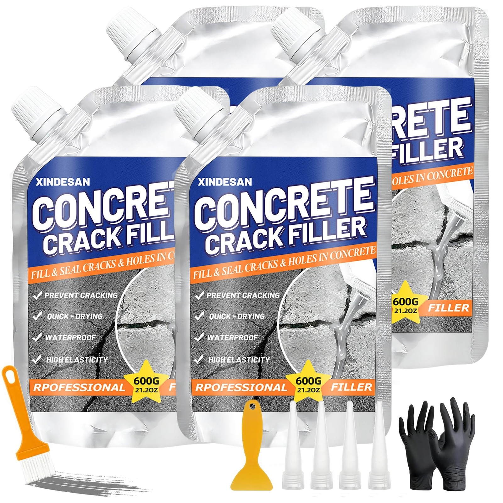 Concrete Crack Filler, 84oz Grey High Elasticity Self Leveling Cement Caulkin…