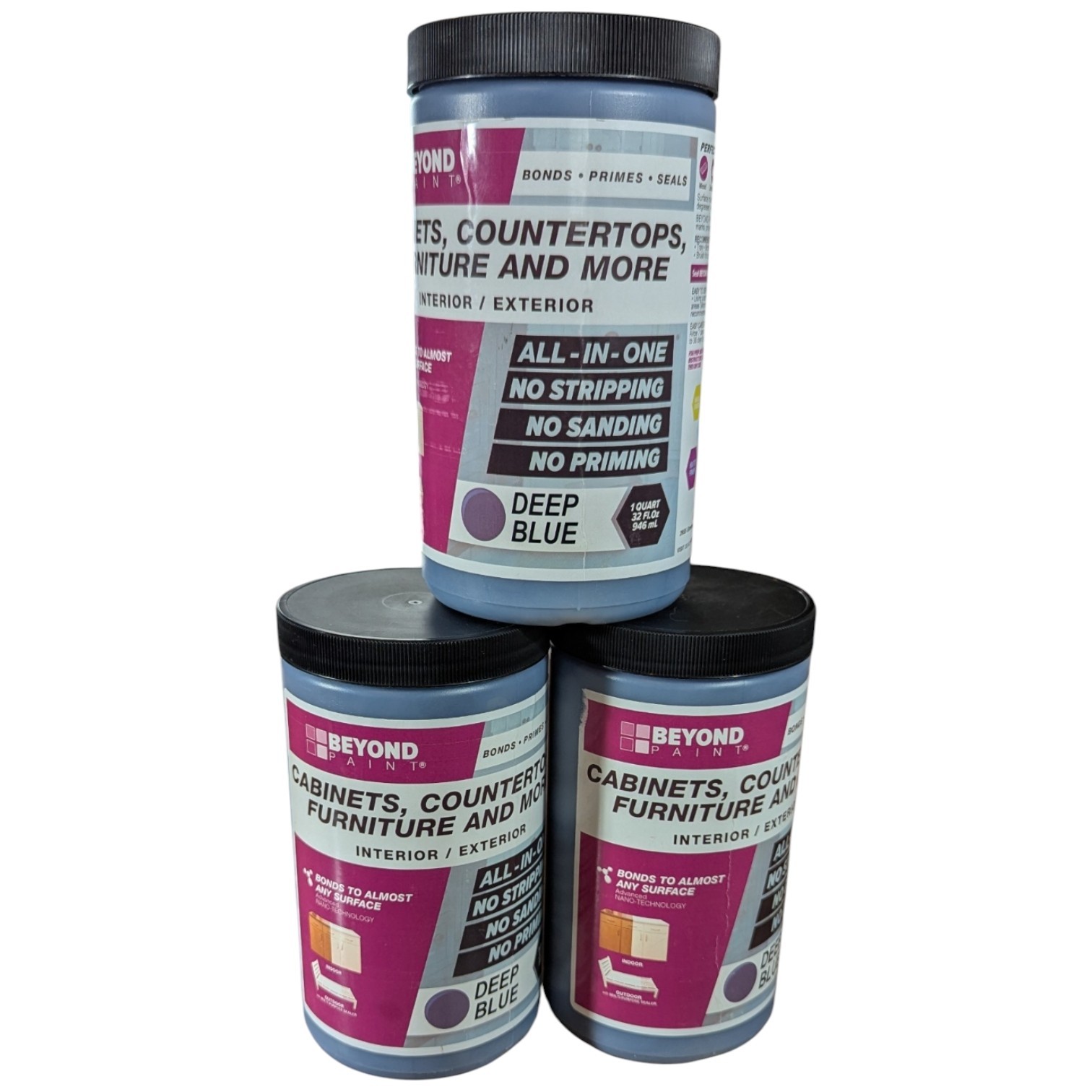 Beyond Paint All In One Deep Blue 3 Quarts Bonds Primes Seals Furniture Cabinets