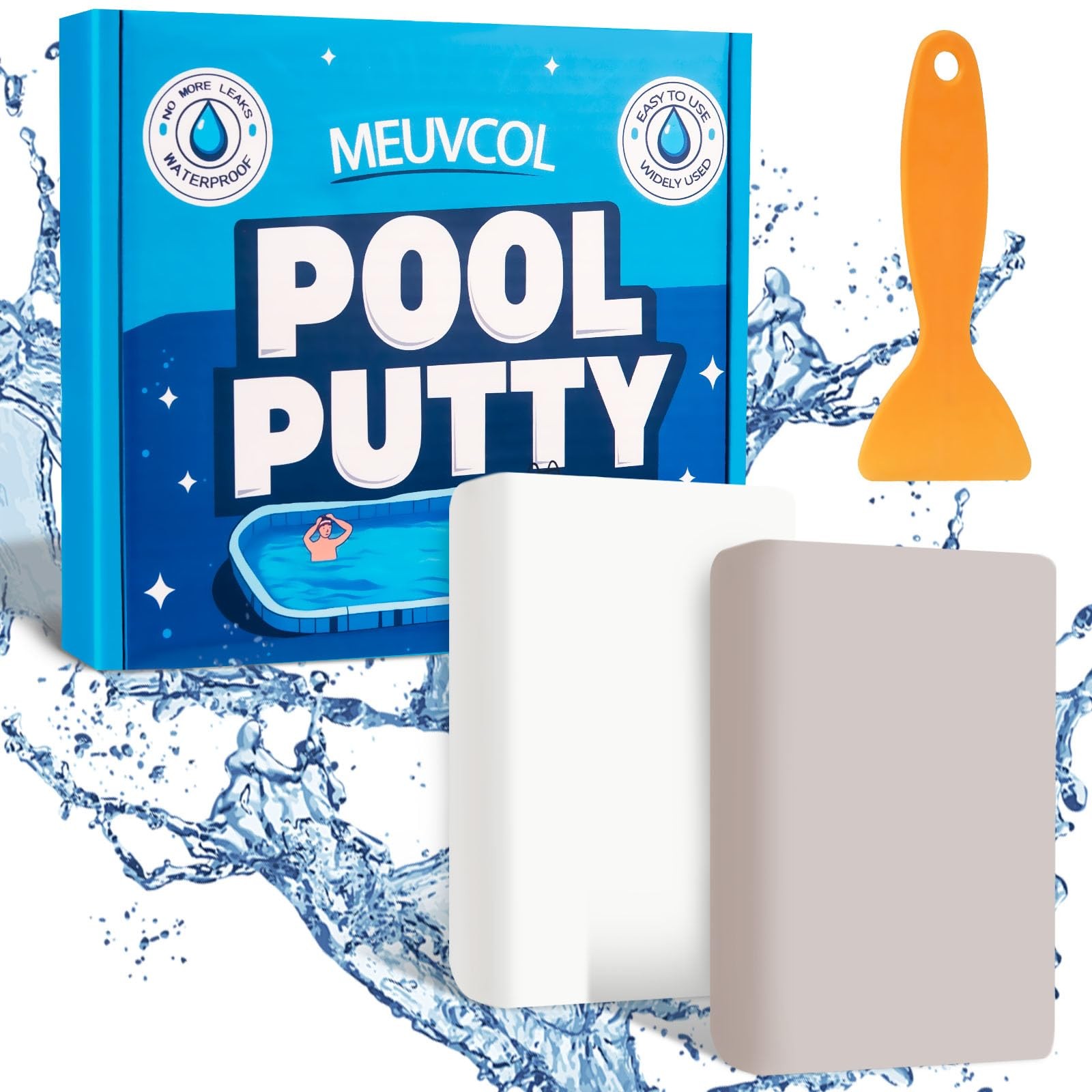 Pool Putty, 17.6 oz Epoxy Putty for Leaks Underwater Or Above, Oz, White