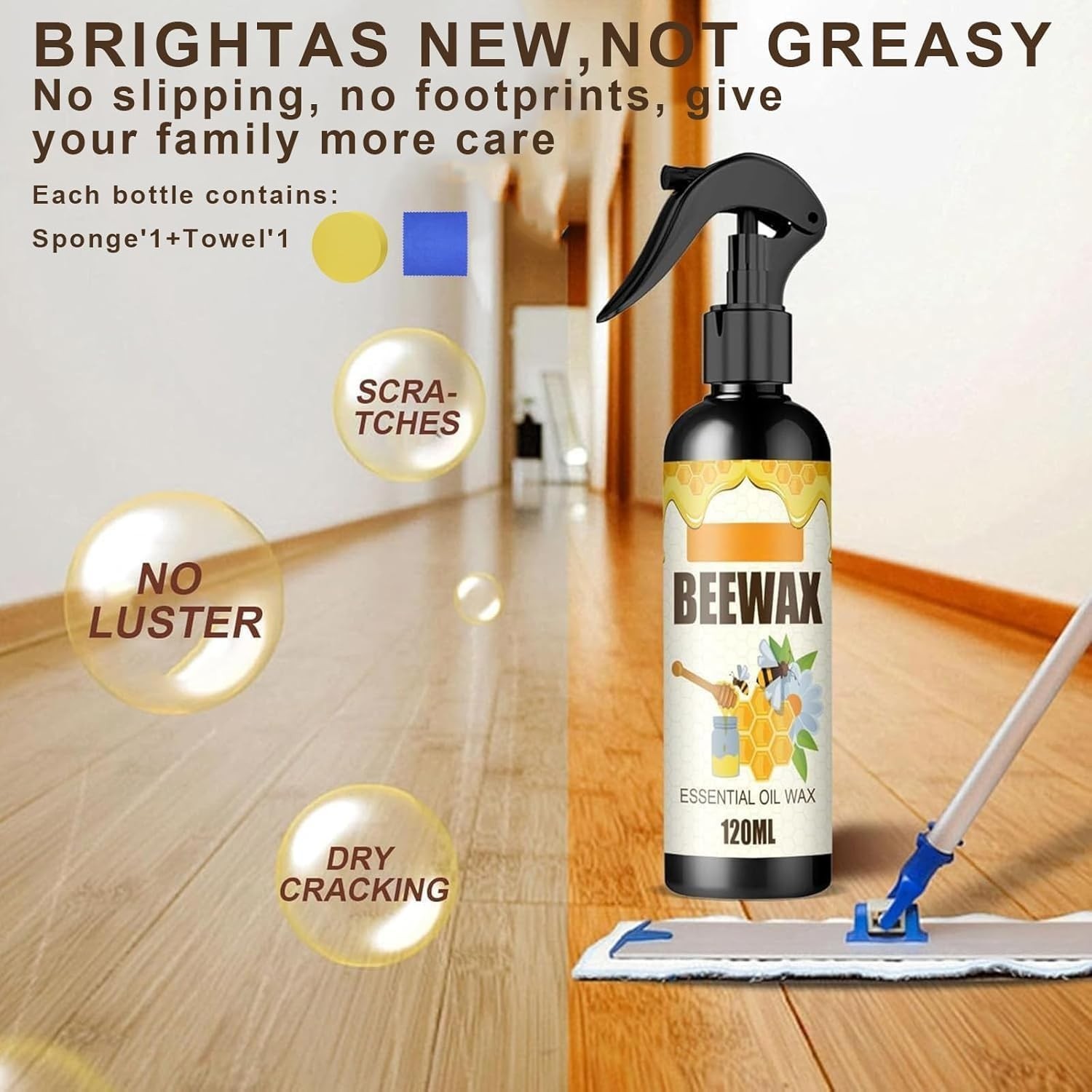 Beeswax Spray 2PCS – Durable Polish and Protector for Wooden Surfaces