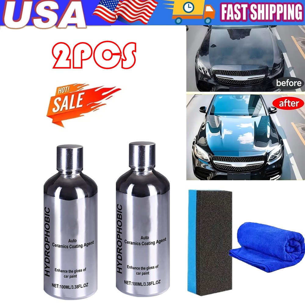 Auto Ceramics Coating Light Ceramic Coating for Cars 3.38 Fl Oz (Pack of 2) USA