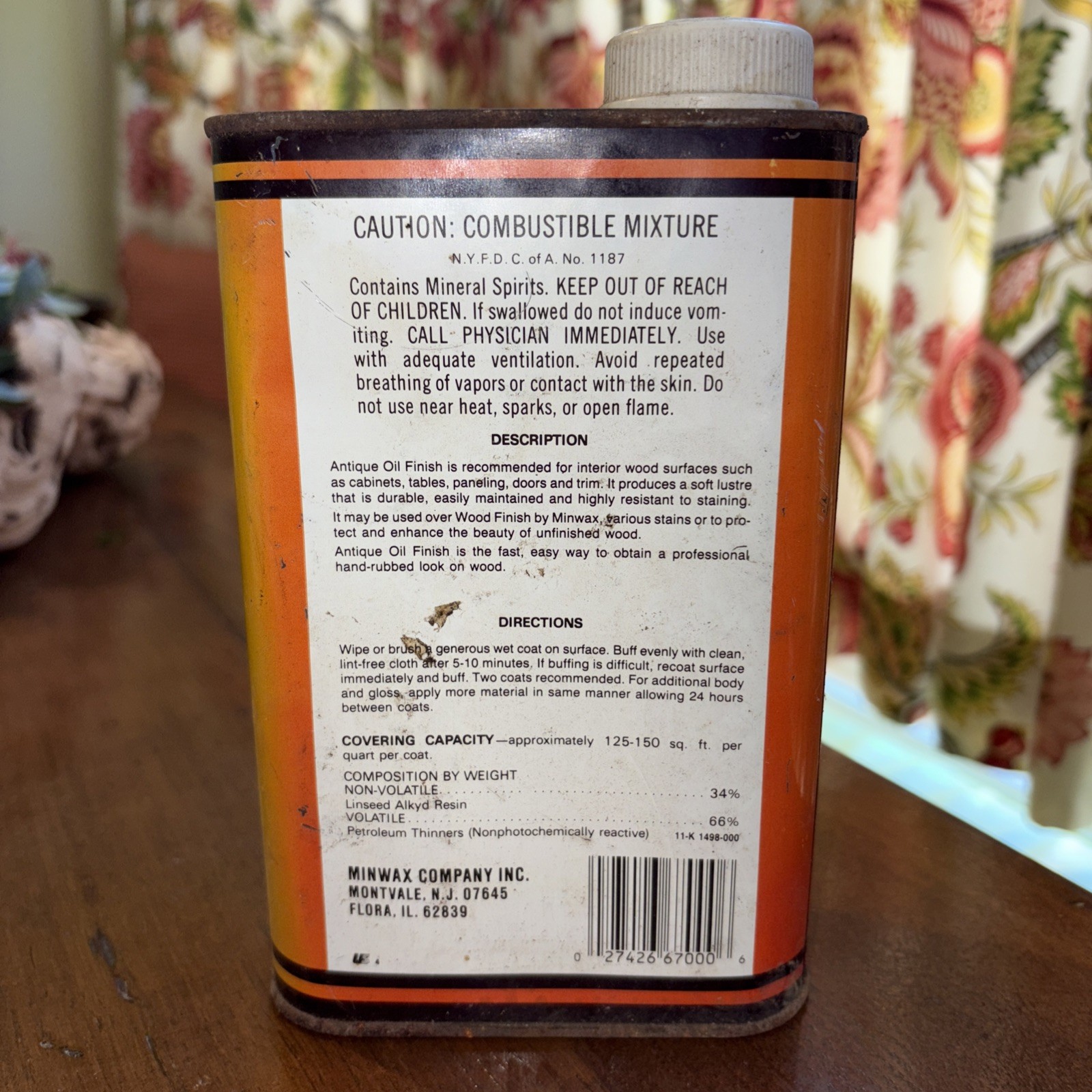 Minwax Antique Oil Finish QUART 32 oz Hard Finish Soft Luster Preowned PLZ READ