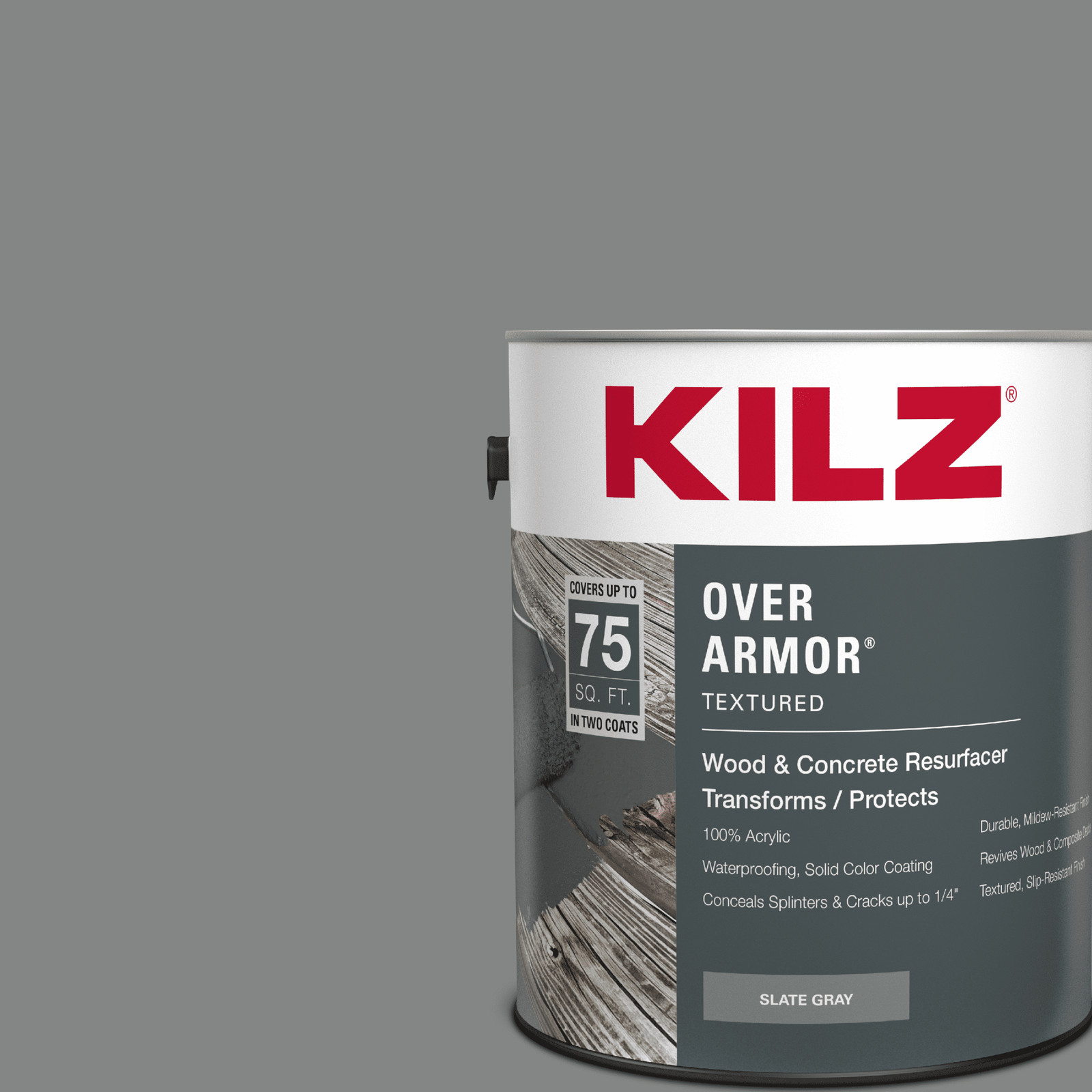 Wood & Concrete Solid Coating Resurfacer Exterior Textured Slate Gray 1 Gallon