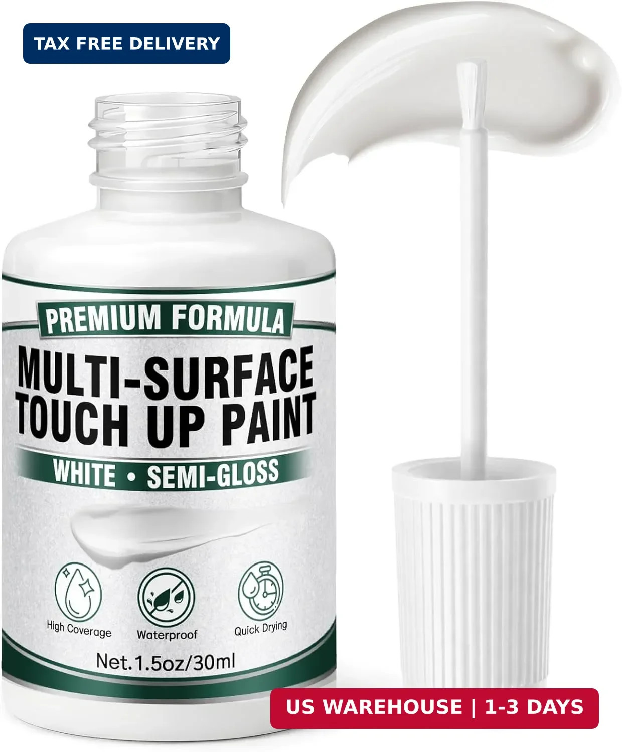 White Touch Up Paint Pen – Multi Surface White Paint for Cabinets, Furniture, Wa