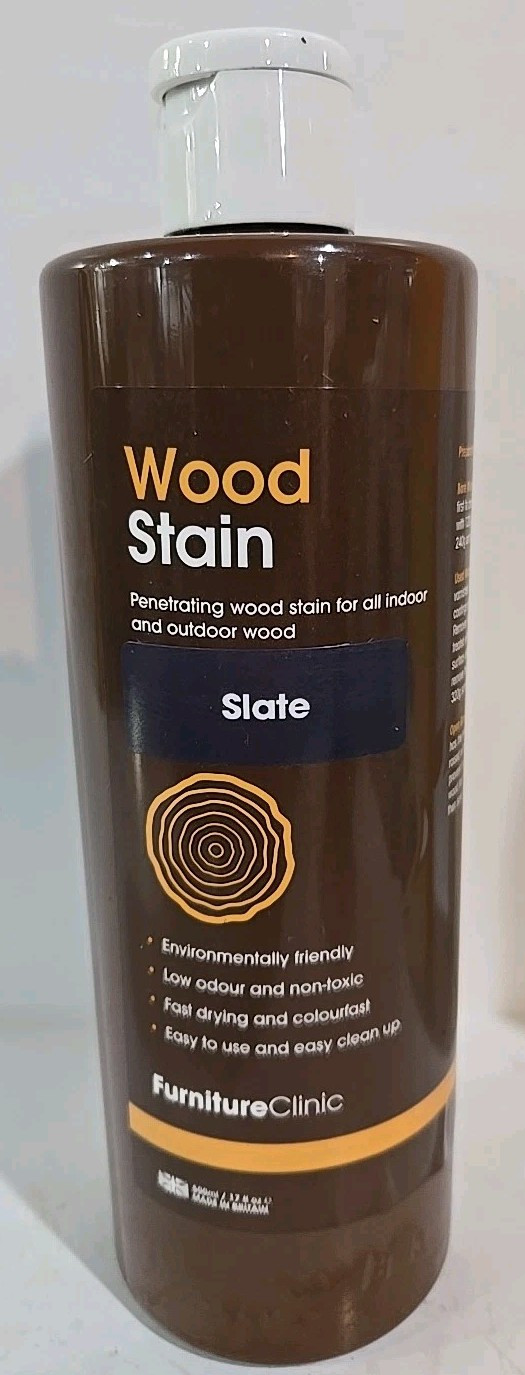 FURNITURE CLINIC WOOD STAIN Slate 17oz Fast Drying Non-toxic In/Outdoor