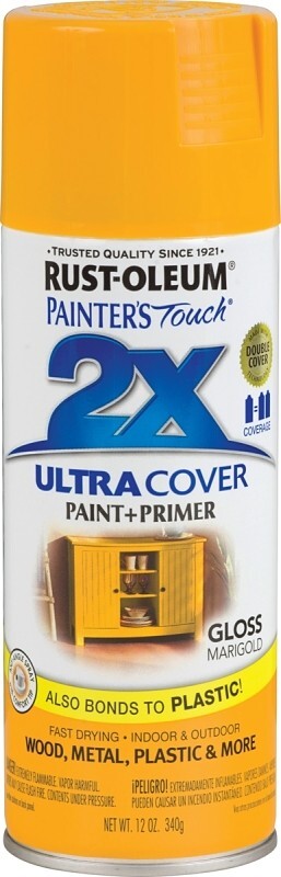 NEW CASE OF (6) RUSTOLEUM 249862 ULTRA COVER 2X GLOSS MARIGOLD SPRAY PAINT