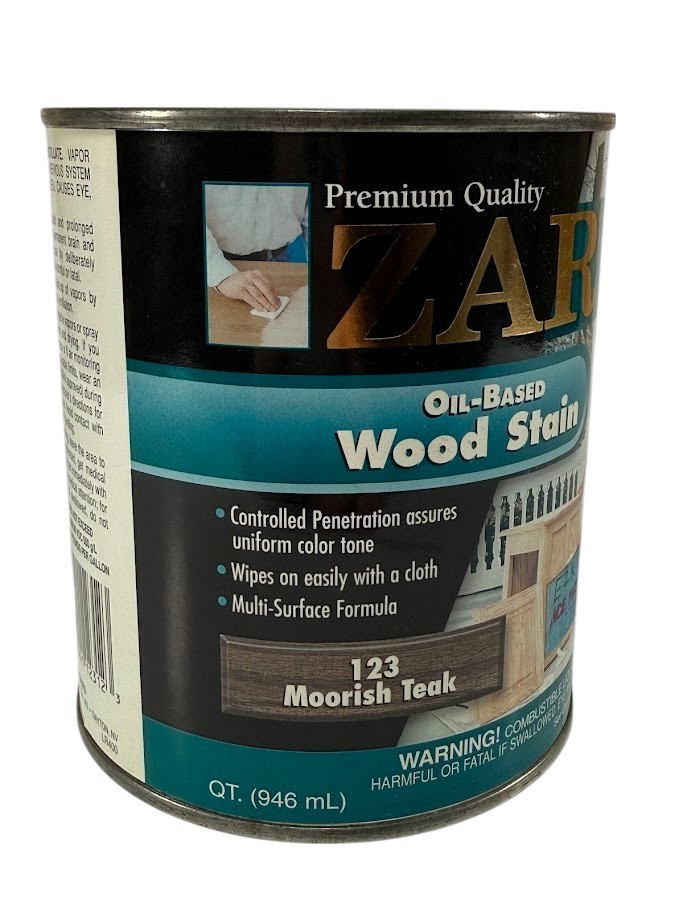 Zar Interior Oil-Based Wood Stain 123 Moorish Teak 1 Quart Multi-Surface Formula