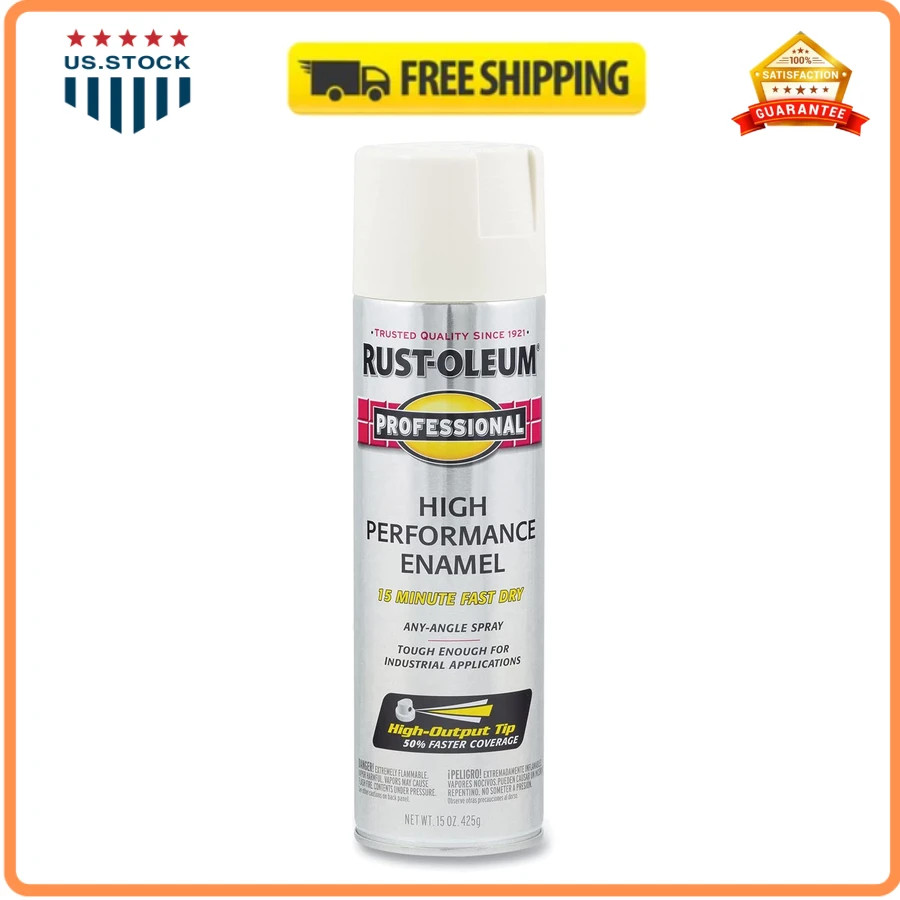 Rust-Oleum Professional High Performance Enamel Spray Paint Semi-Gloss White…