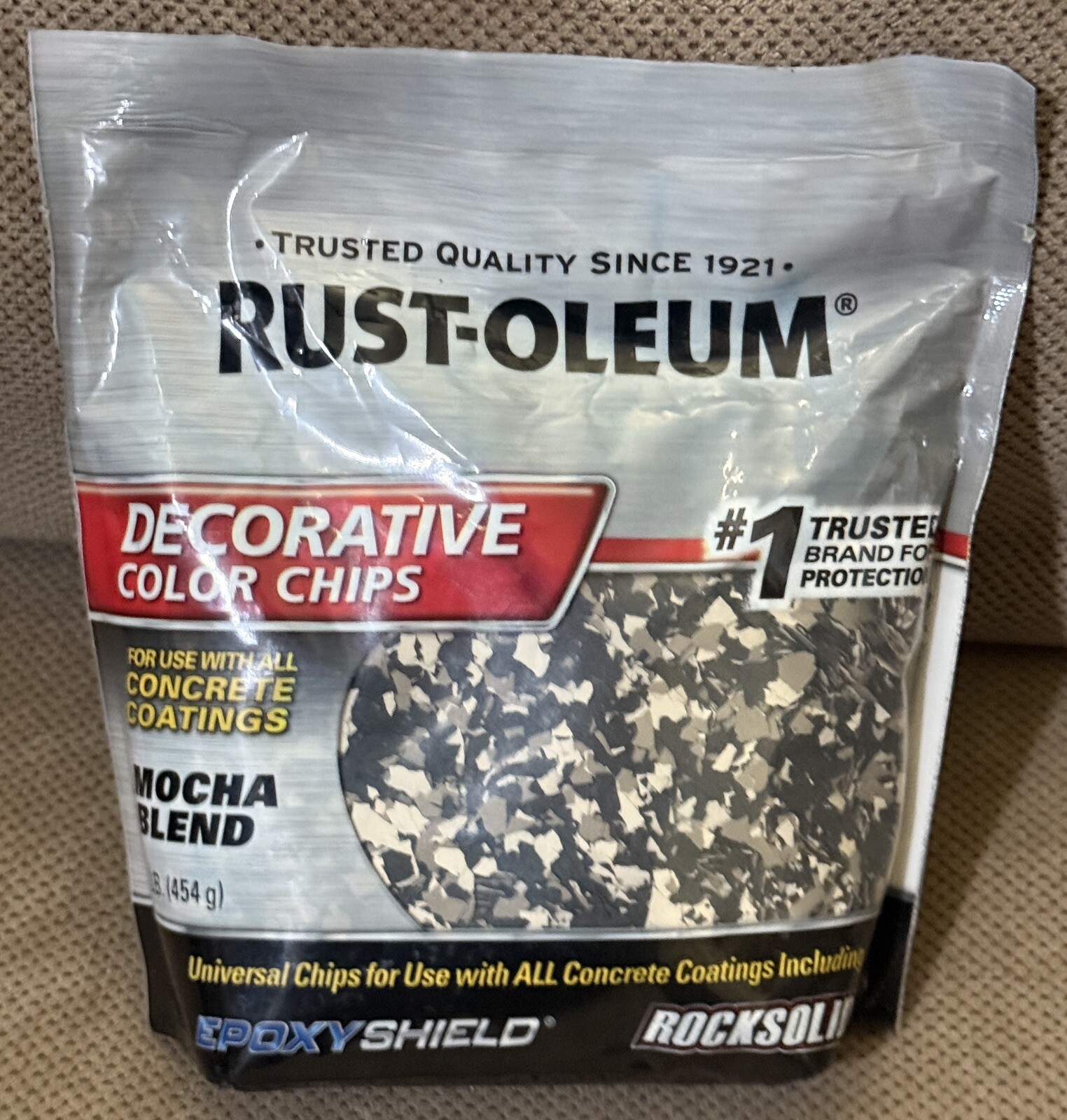 Rust-Oleum “Mocha Blend” 1 lb. Concrete Floor Decorative Color Chips ** NEW **