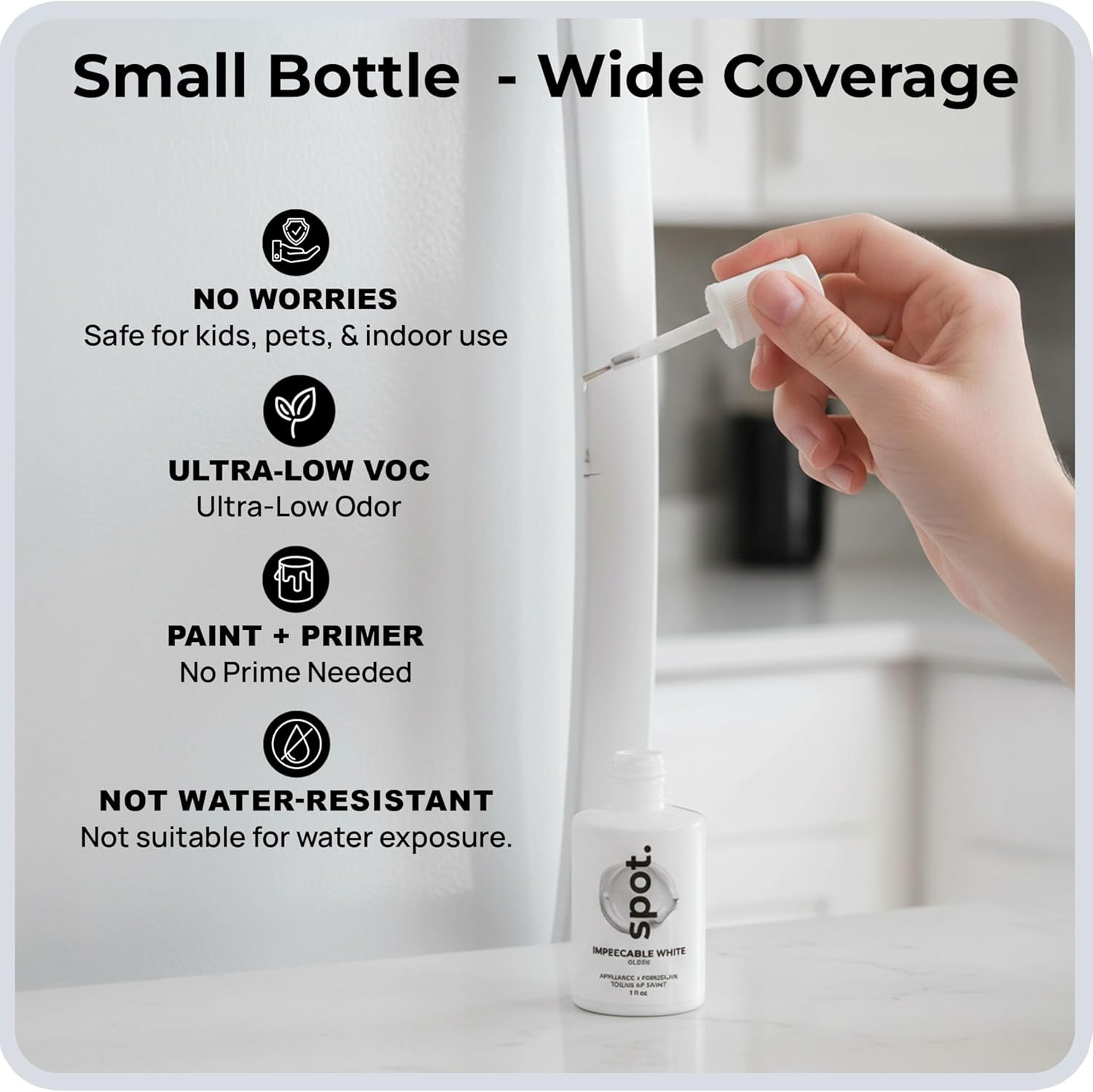 Spot. High-Gloss White Touch up Paint – Porcelain and Appliance Repair for Chips