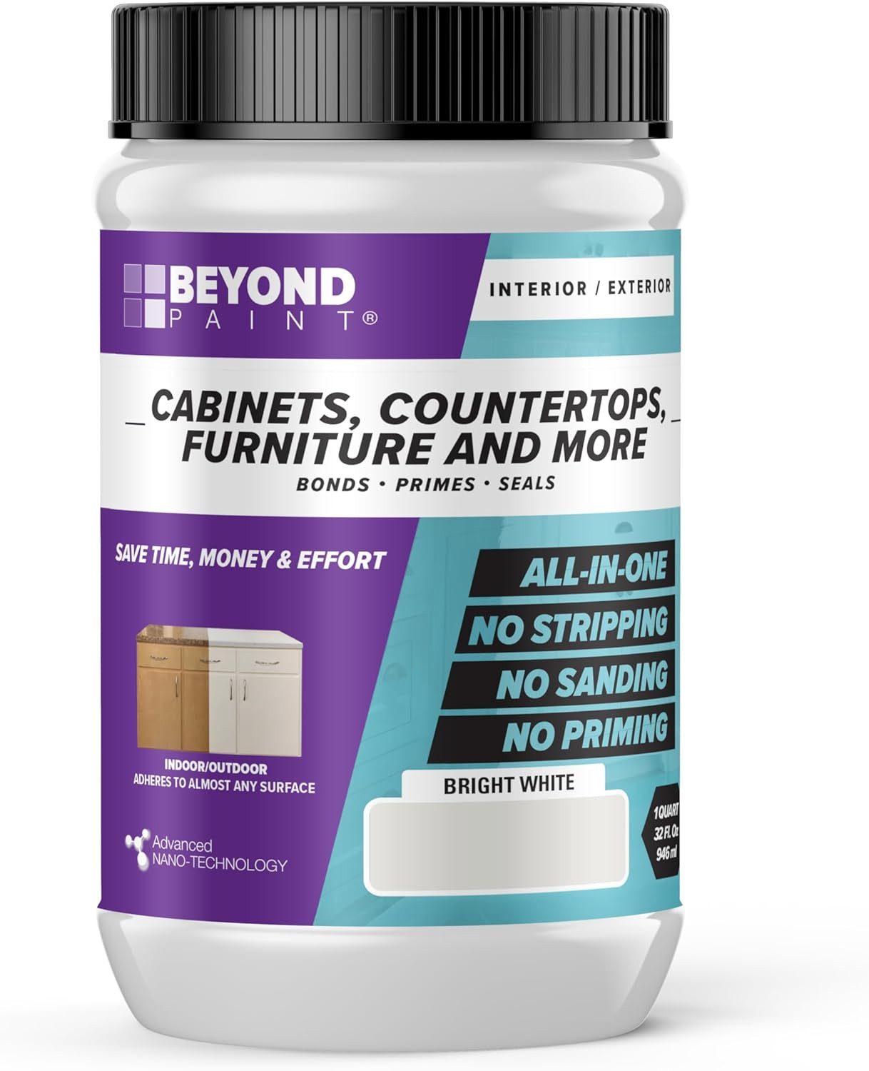 – Furniture, Cabinets and More All-In-One Refinishing Paint -Quart of Bright Whi