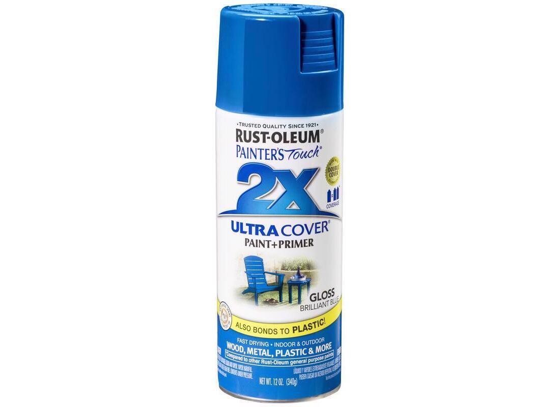 PAINTER’S Touch Gloss Spray Paint, Gloss, Brilliant Blue, 12 oz, Aerosol Can