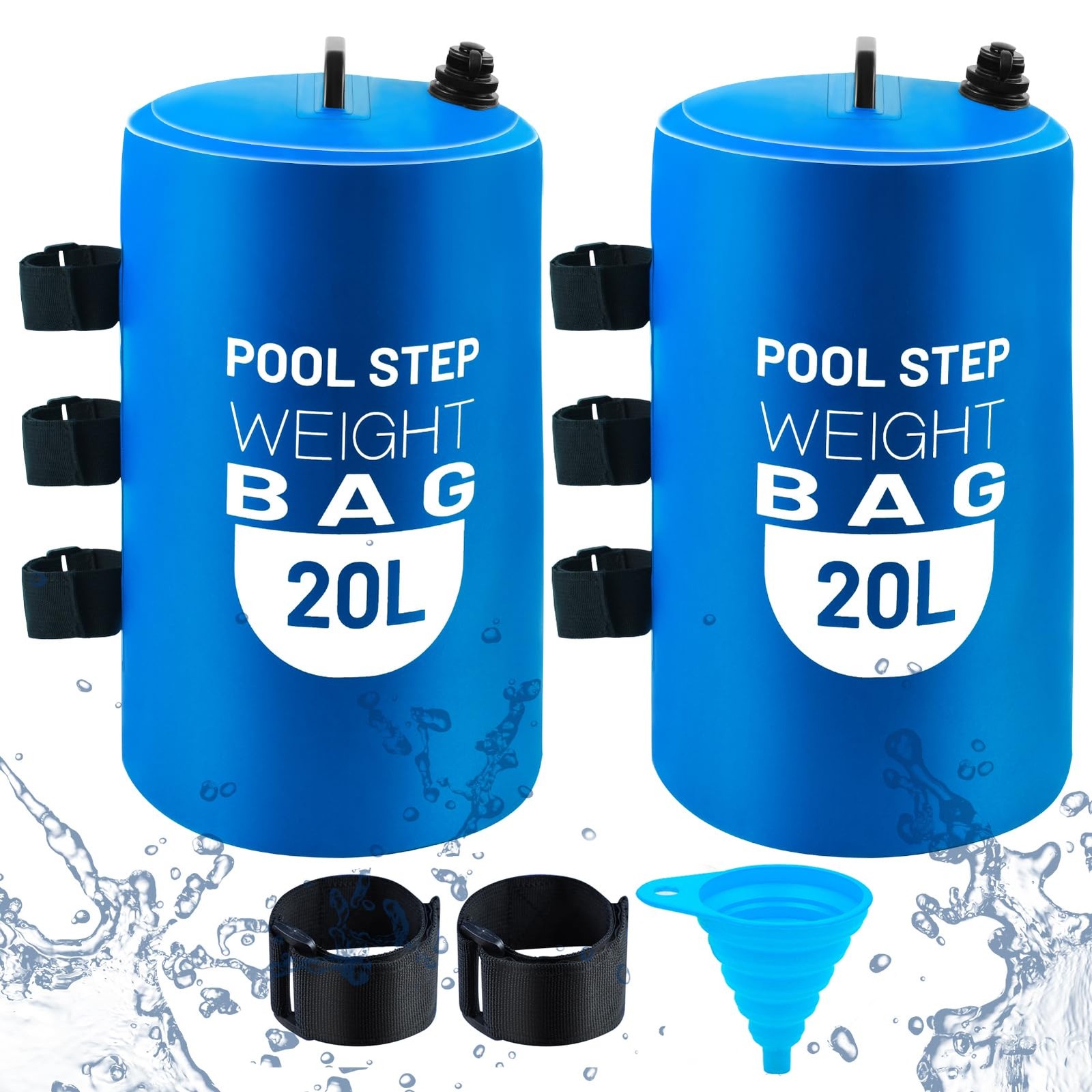 2PCS Pool Ladder Weights 20L/50lb Universal Step 2PCS*20L, Blue