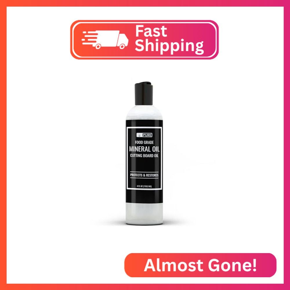 PURE ORIGINAL INGREDIENTS Mineral Oil (4 fl oz) for Cutting Boards, Butcher Bloc
