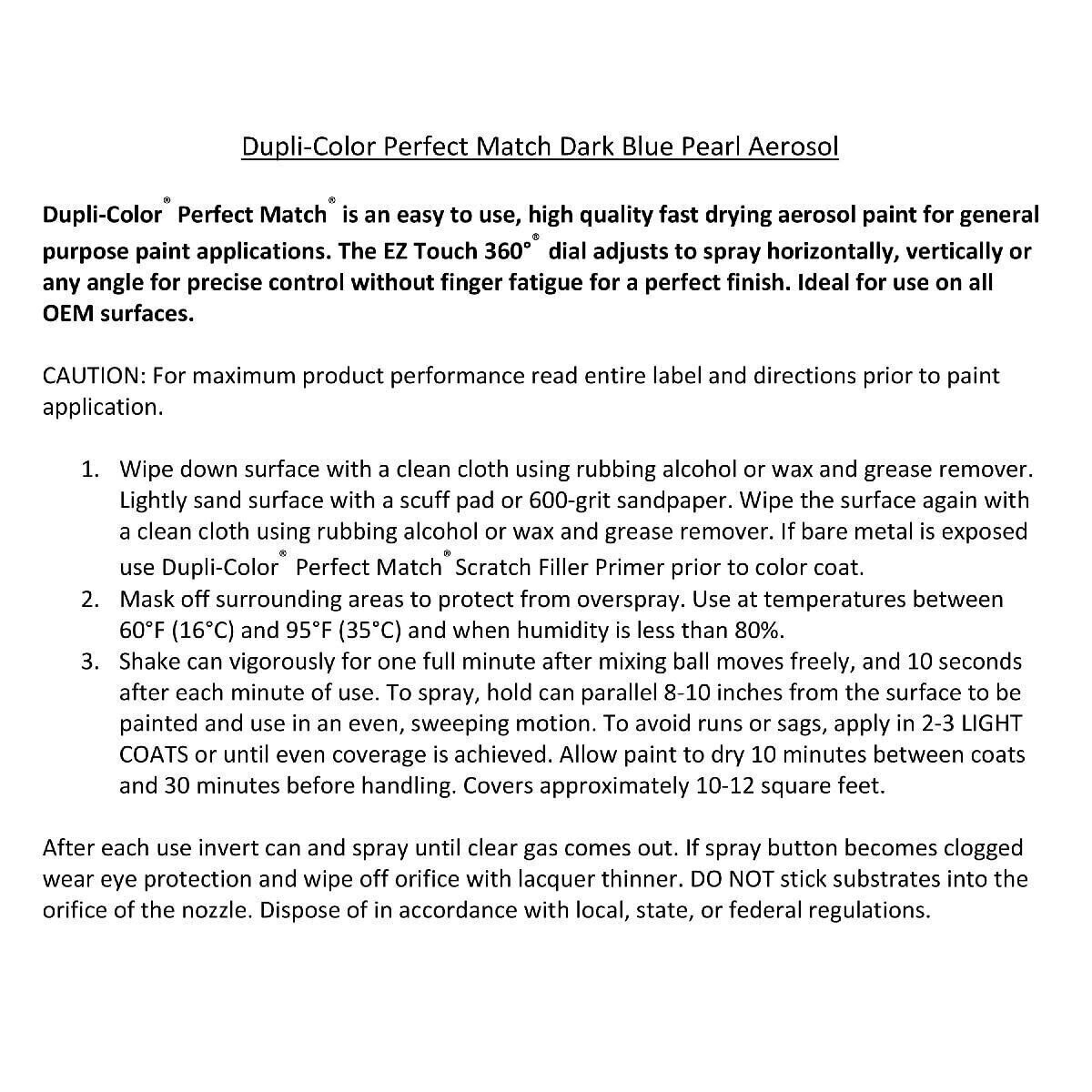 Dupli-Color EBTY16237 Perfect Match Automotive Spray Paint – Toyota Dark Blue…