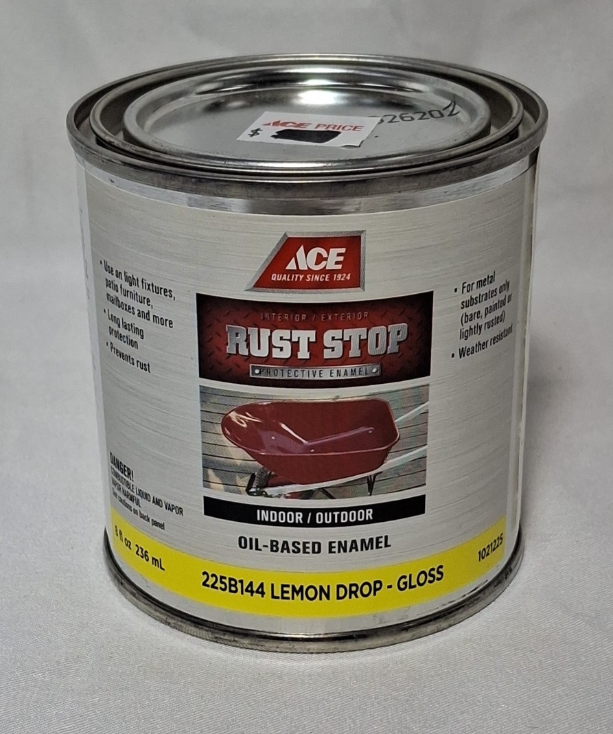 ACE RUST STOP Protective Enamel Paint Stops Rust, 8-Ounce, Lemon Drop Yellow