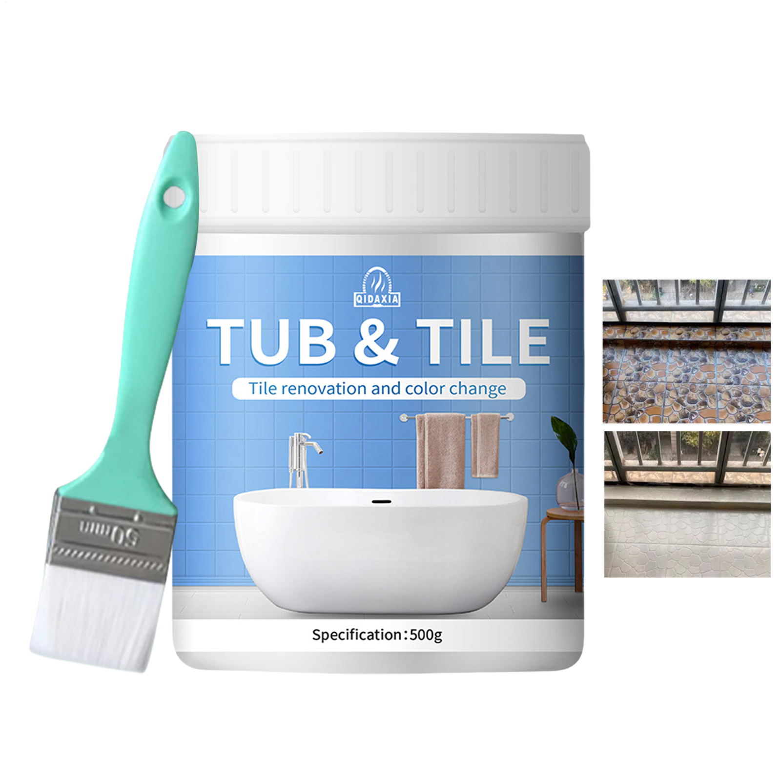 500g Multipurpose Bathroom Tile Paint Kit Water Based Quick-Dry Bath Refinishing