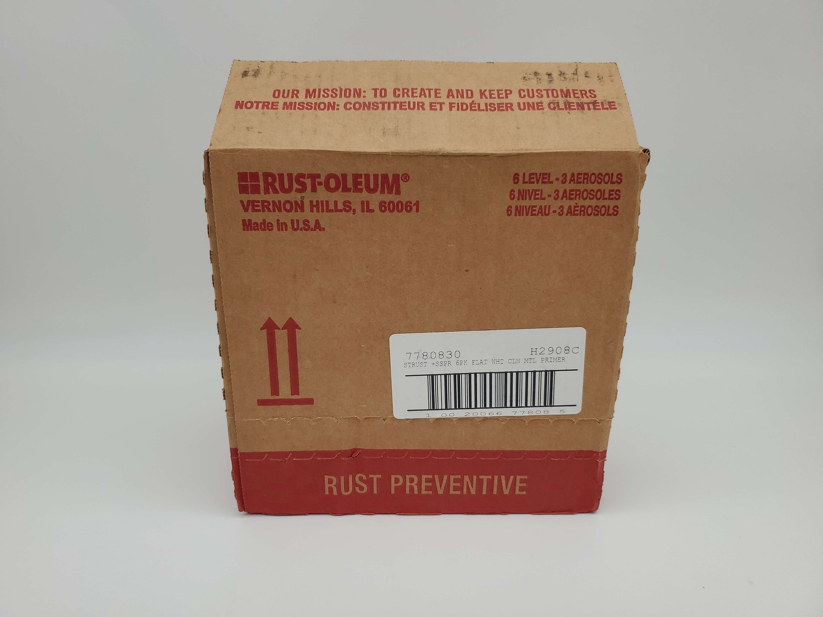 Rust-Oleum Flat White Metal Primer Rust Preventer 7780830 12 Oz Cans Pack of 6