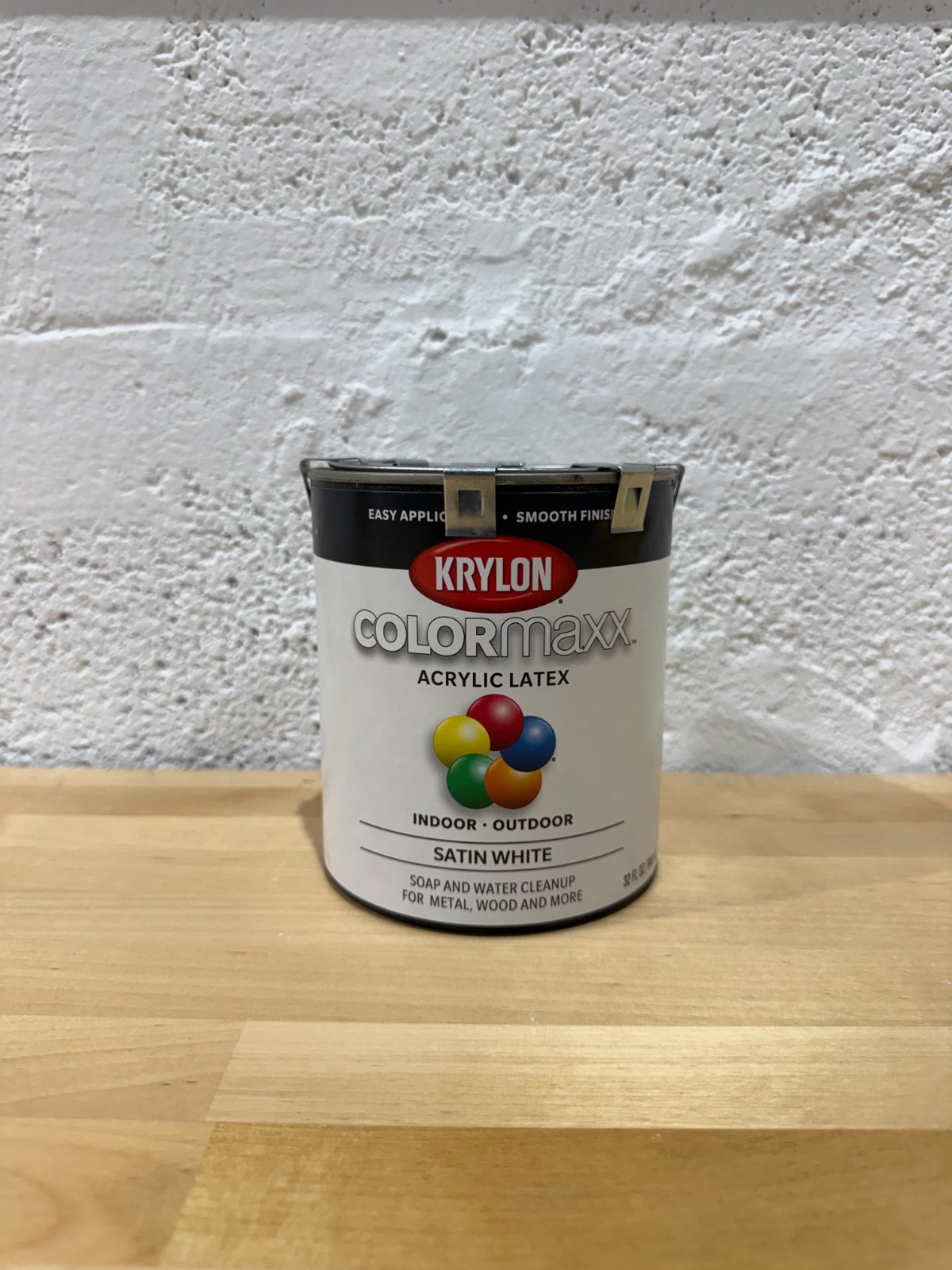 Krylon Colormaxx Acrylic Latex Indoor Outdoor Satin White Metal Wood QT – N 5628