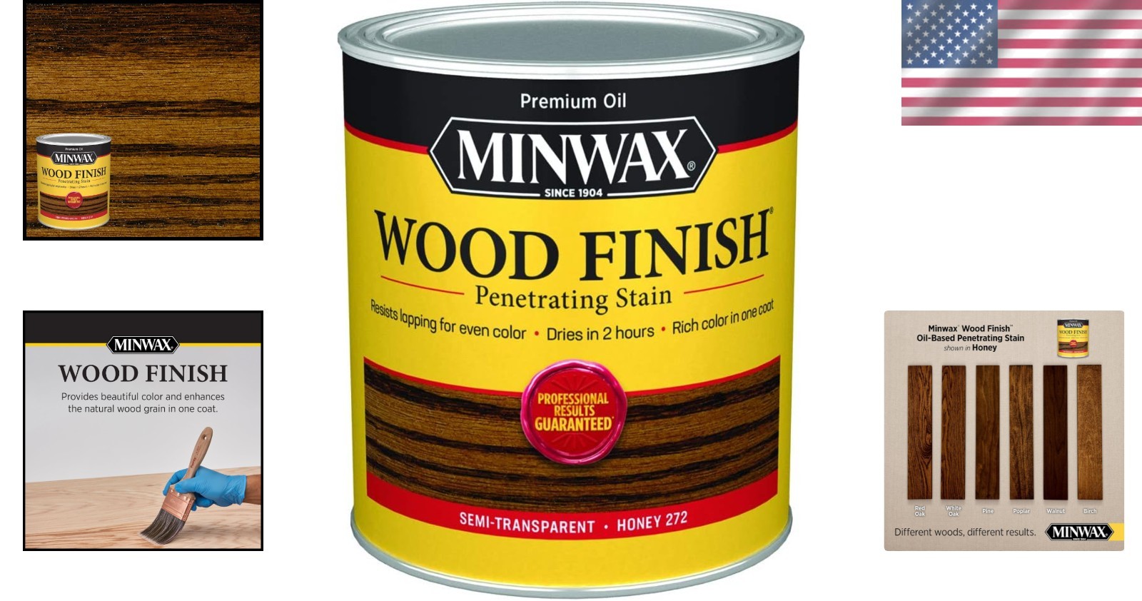 Honey Wood Stain – Rich Oil-Based Finish for Interior Wood Projects, 1 Quart
