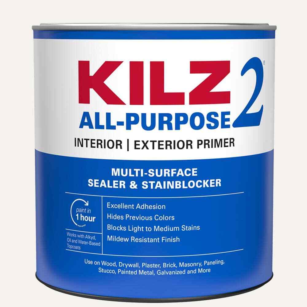 1 Qt. Primer & Sealer White Interior/Exterior Multi-Surface KILZ 2 ALL PURPOSE