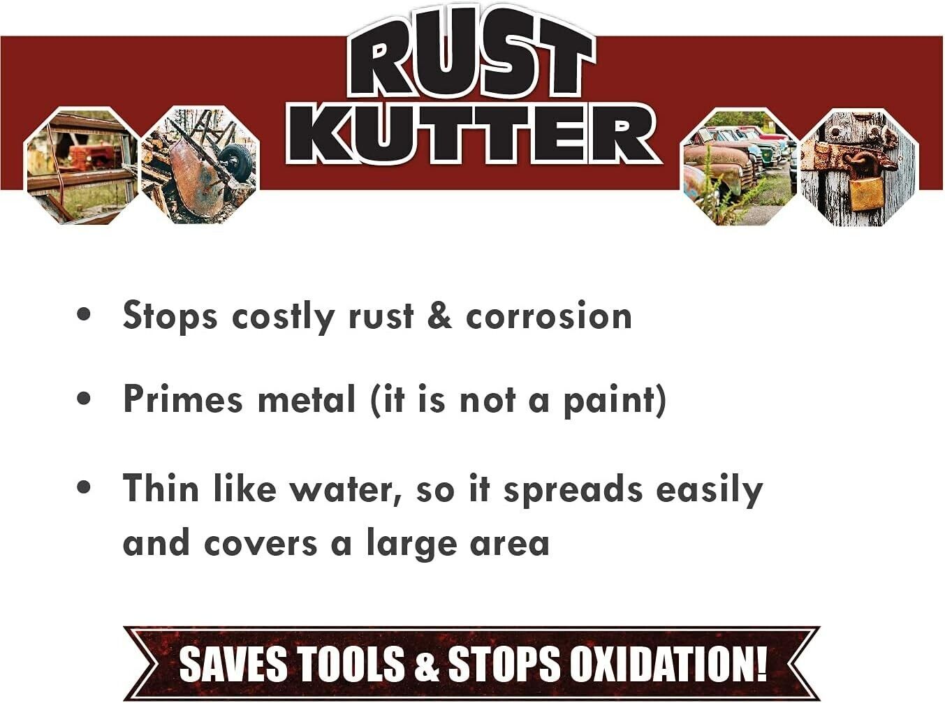 Rust Kutter – Stops Rust and Converts Rust Spots to Leave A Primed Surface