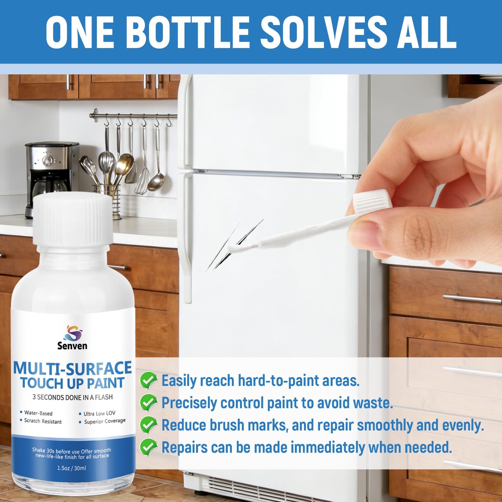 White Paint Multi Surface SemiGloss White Touch Up Paint Repair for Metal,Wal…