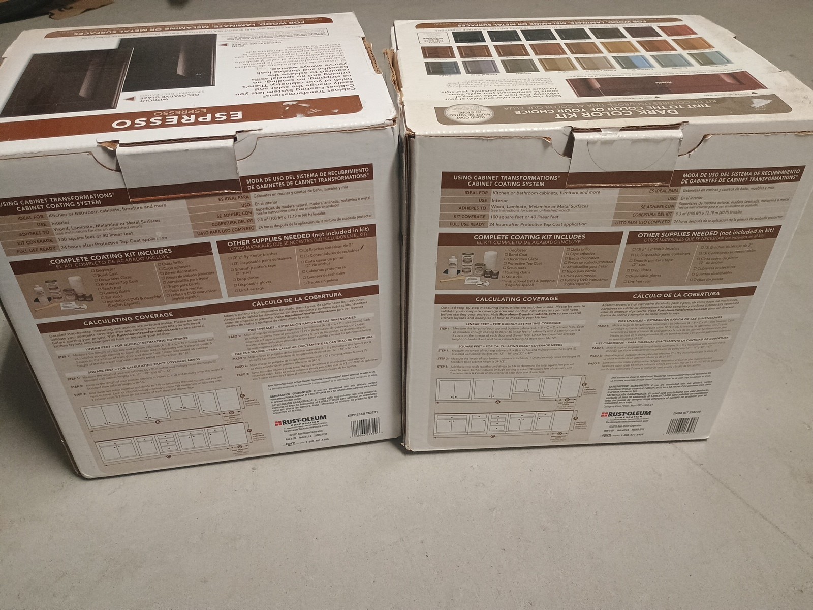 Rust-Oleum Cabinet Transformations Complete Coating Kit Light Tint Base New 2Lot