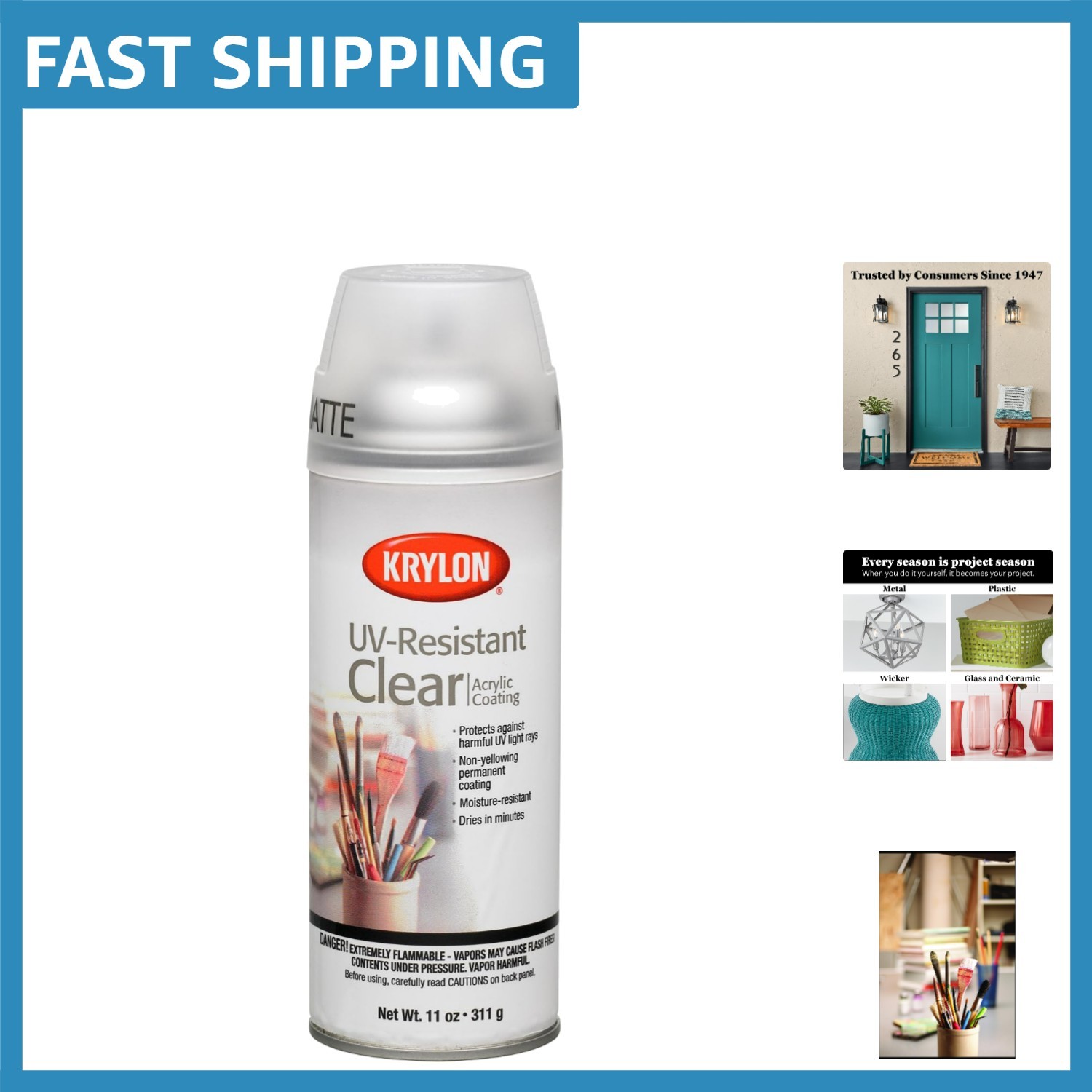Acrylic Aerosol Spray – 11 Oz Moisture Resistant Matte Finish for All Surfaces