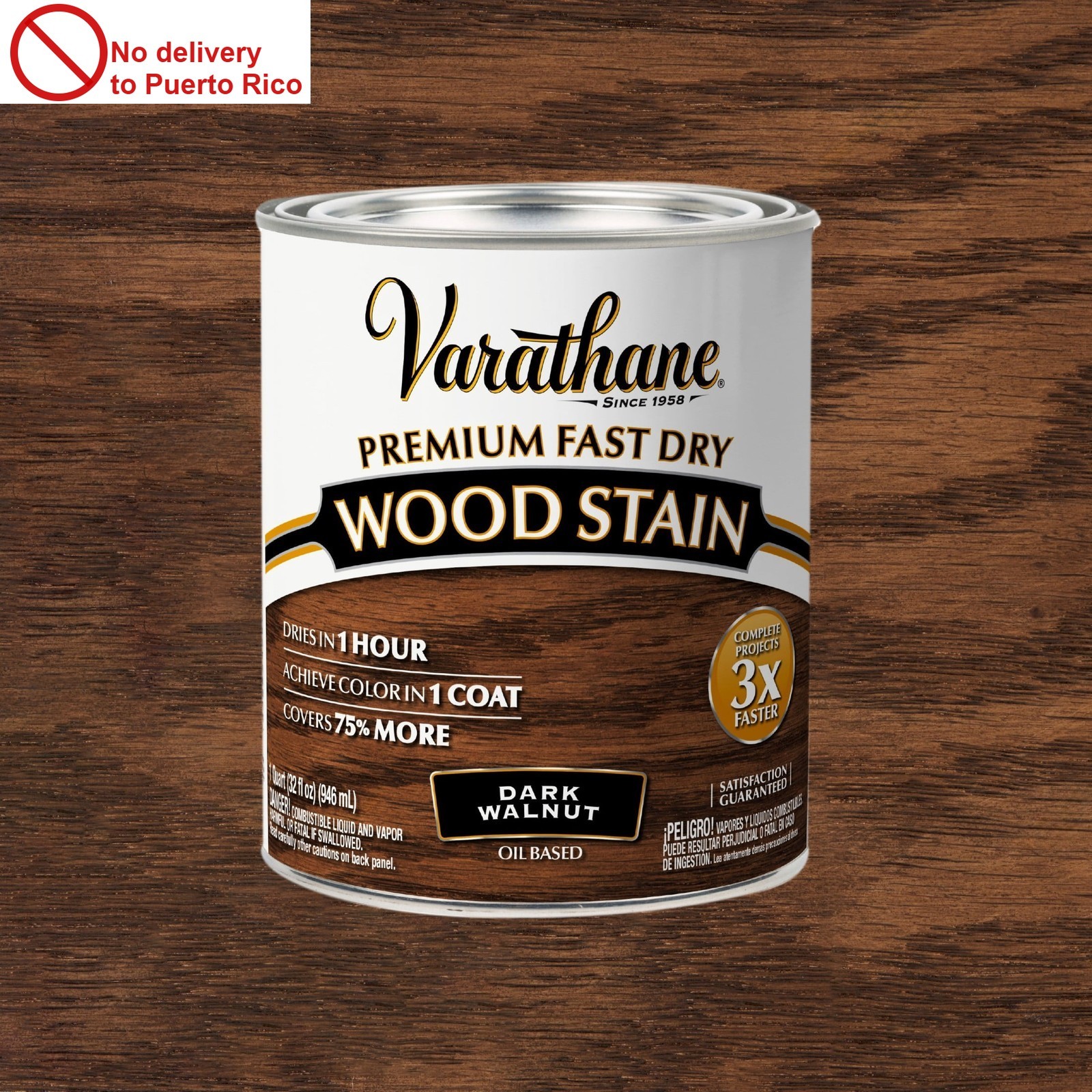 Dark Walnut, Premium Fast Dry Wood Stain-262006, Quart Fast delivery