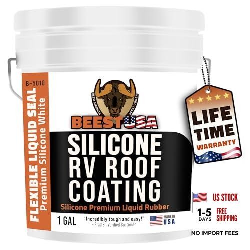 RV Roof Coating Silicone White, 1 Gal Covers up to 33.5 sq ft (2 1G – Coating