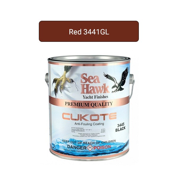 Sea Hawk Cukote Antifouling Ablative Bottom Paint Red Gallon 3441GL