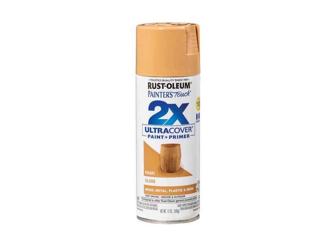 PAINTER’S Touch Gloss Spray Paint, Gloss, Khaki, 12 oz, Aerosol Can