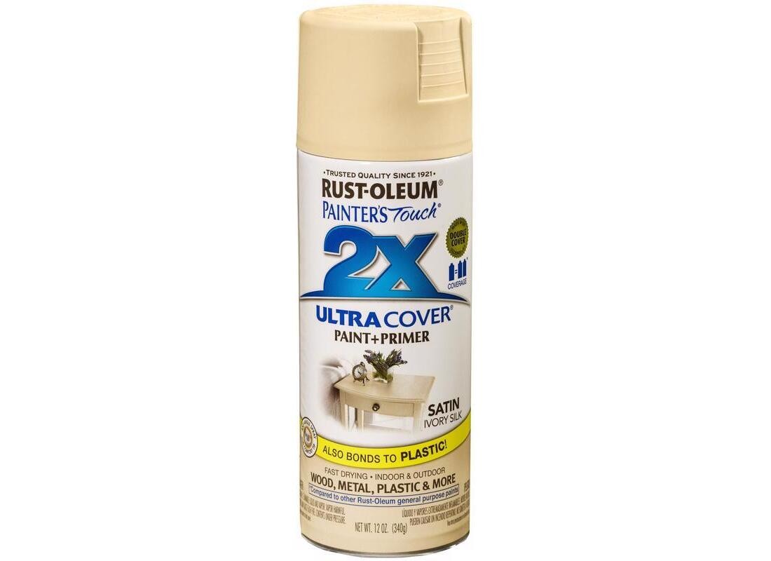 PAINTER’S Touch Satin Spray Paint, Satin, Ivory Silk, 12 oz, Aerosol Can
